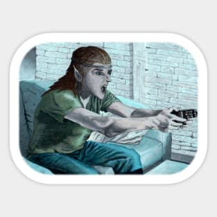 Elf Video Gamer Sticker